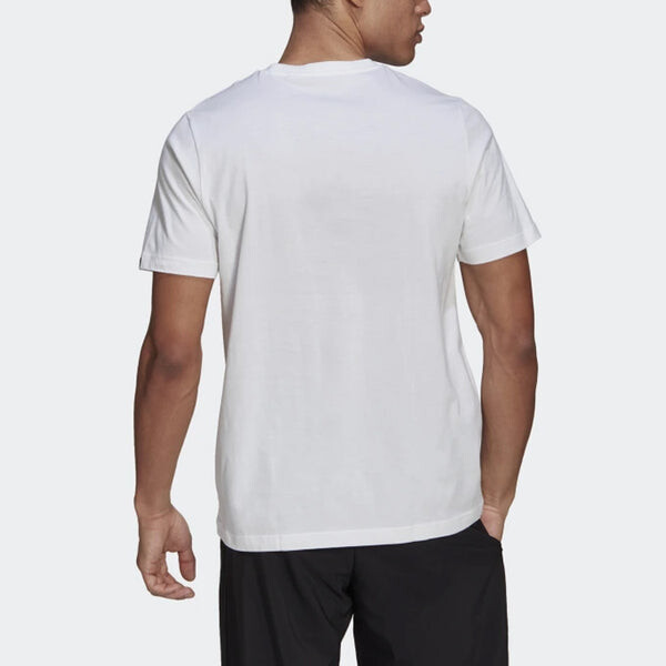 Футболка adidas Rubber Strap Logo Printing Sports Round Neck Short Sleeve White, мультиколор — фото 3