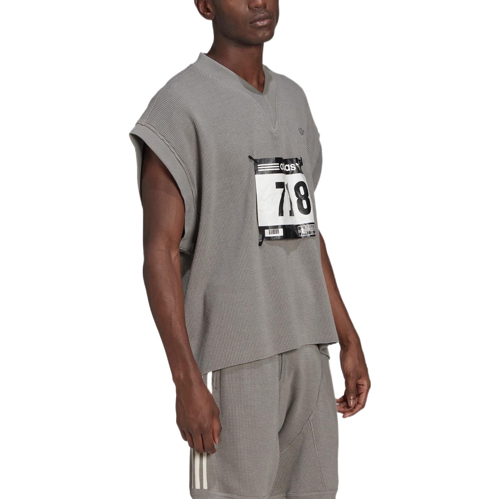 Жилет adidas originals Blue Version Detachable Solid Color Athleisure Casual Sports V neck Vest Gray — фото 4