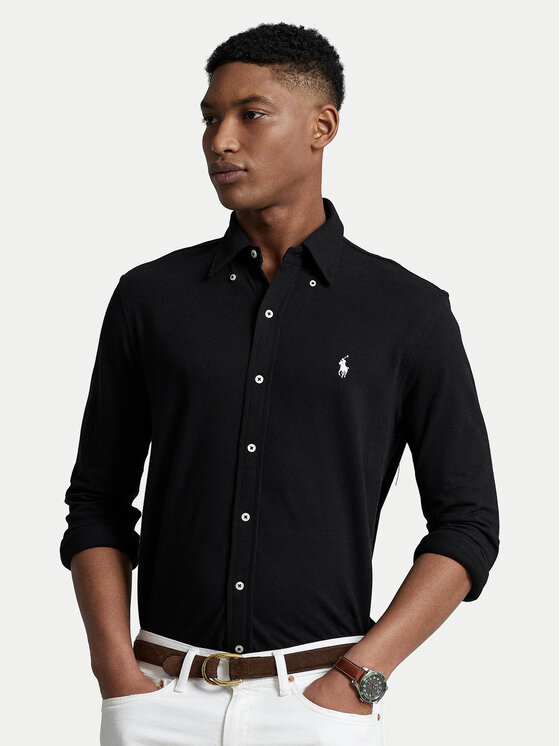 

Рубашка обычного кроя Pique 710654408 Polo Ralph Lauren, черный