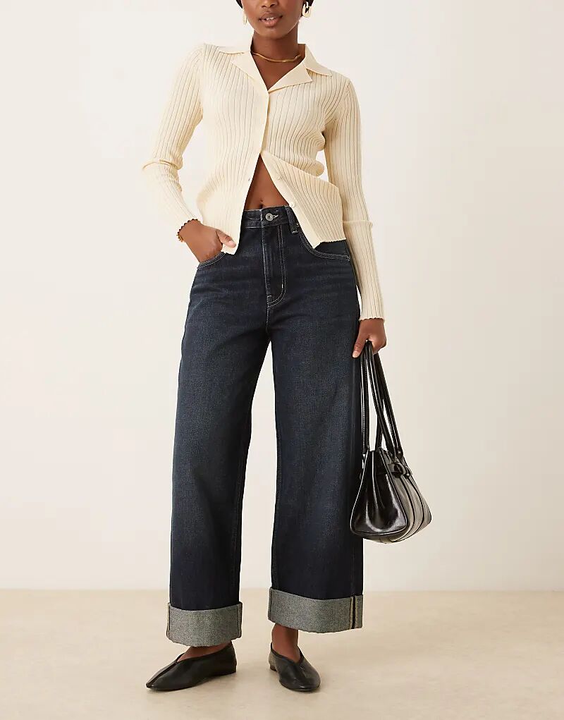 

Джинсы Mango Celia прямого кроя с отворотами, 100% хлопок, цвет индиго