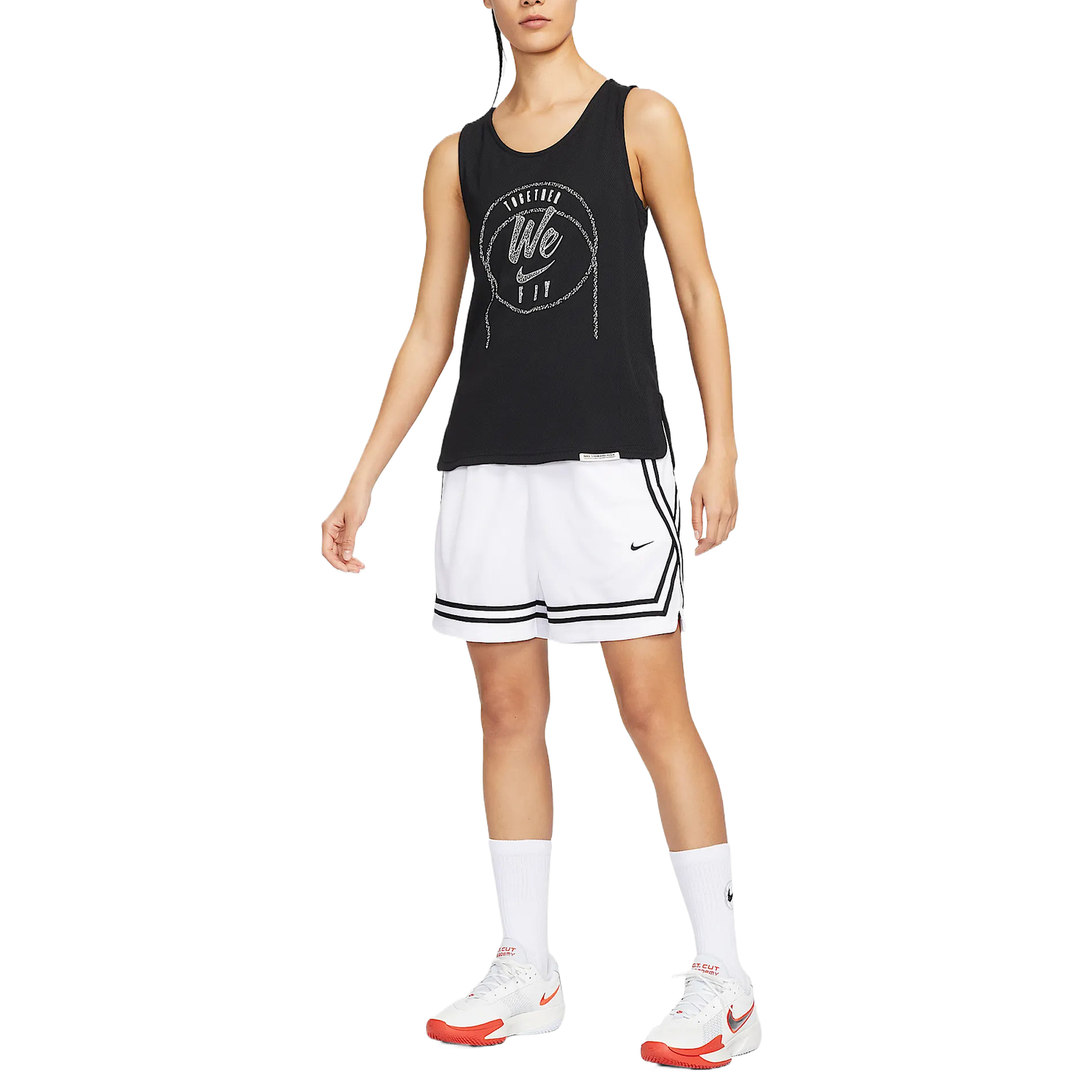 Nike Кроссовер Dri Fit баскетбольные шорты женские white — фото 3
