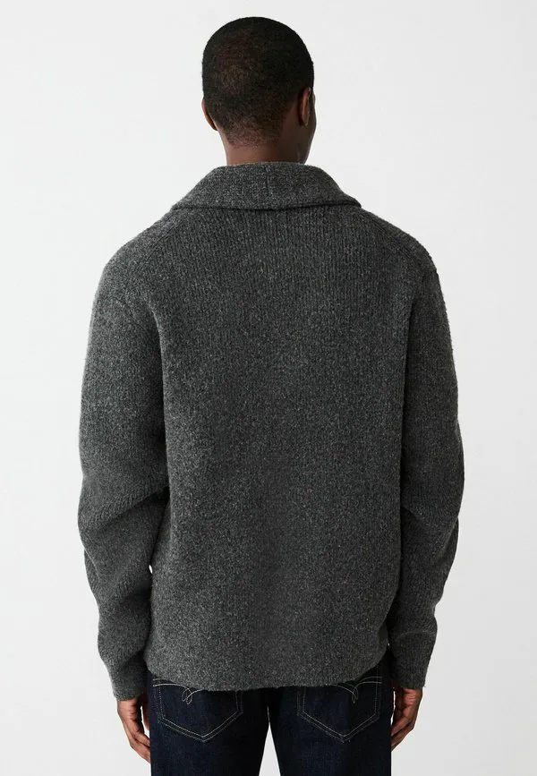 Кардиган-Шаль свободного кроя с текстурированной поверхностью Next, Charcoal Grey — фото 3