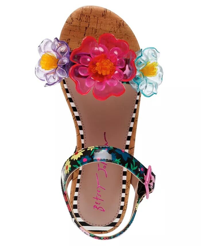 Сандалии Oakly Clog для маленьких и больших девочек с цветочной отделкой Betsey Johnson, мультиколор — фото 4