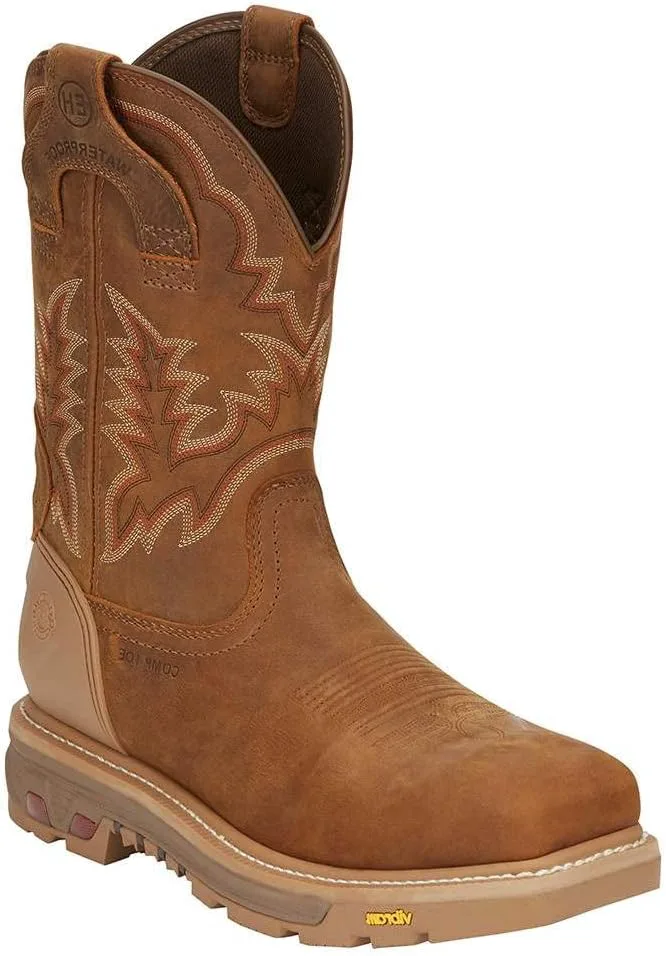 

Мужские рабочие ботинки Justin Men's Commander Montana Rust водонепроницаемые 11" с нановолоконным композитным носком