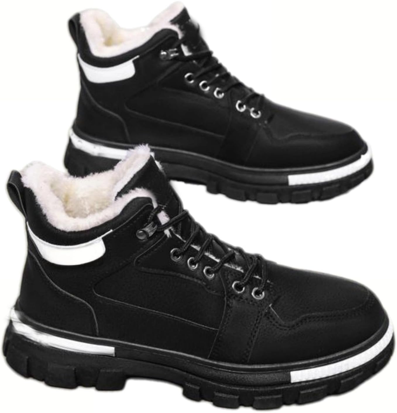 

Мужские ботинки для походов и работы, зимние снегоступы с противоскользящей подошвой, удобные теплые ботинки для активного отдыха на свежем воздухе Generic, черный