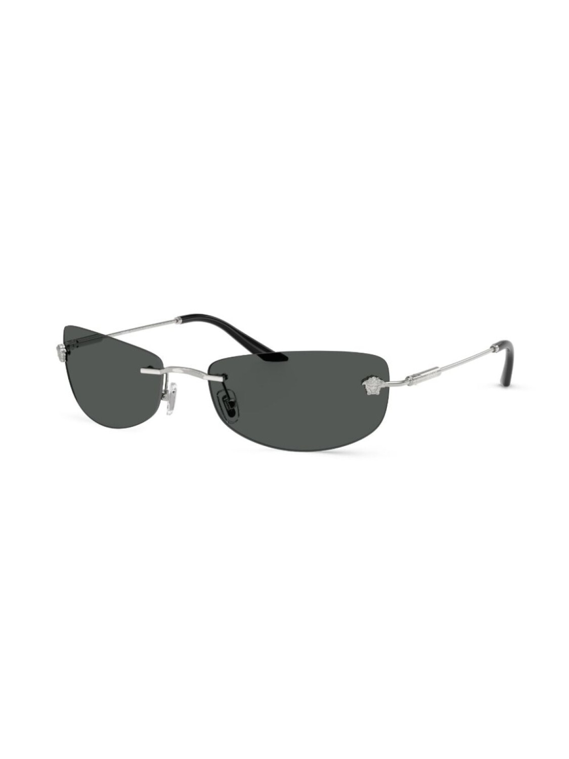 Солнцезащитные очки в прямоугольной оправе Versace Eyewear, серебряный — фото 2