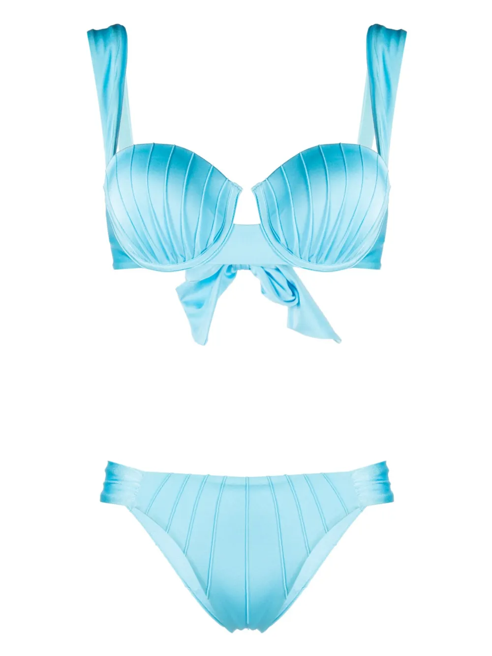 

Бикини с чашками на косточках и завязками Noire Swimwear, синий