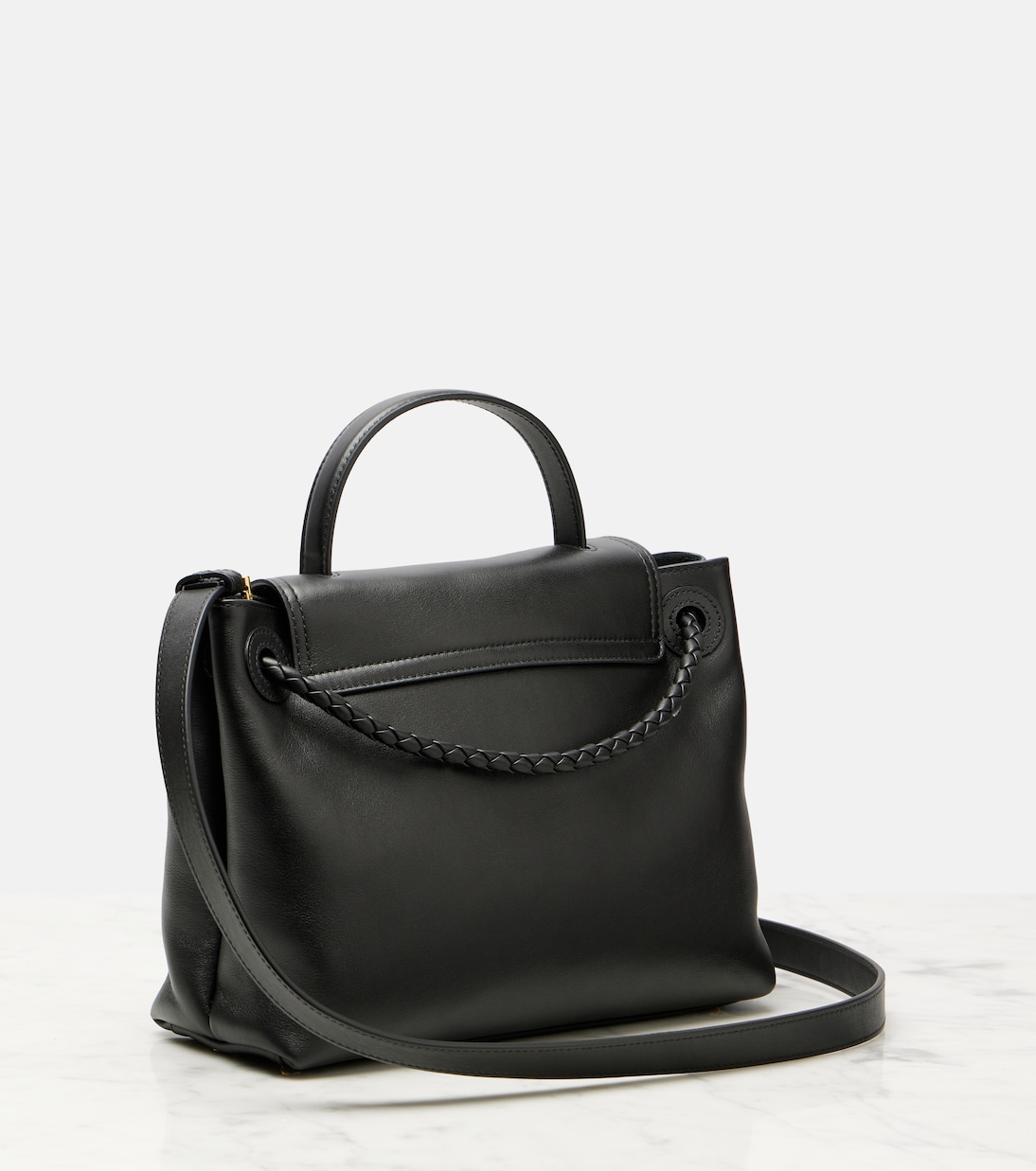 Ciao Ciao Knot Small кожаная сумка-тоут Bottega Veneta, Black-M Brass — фото 4