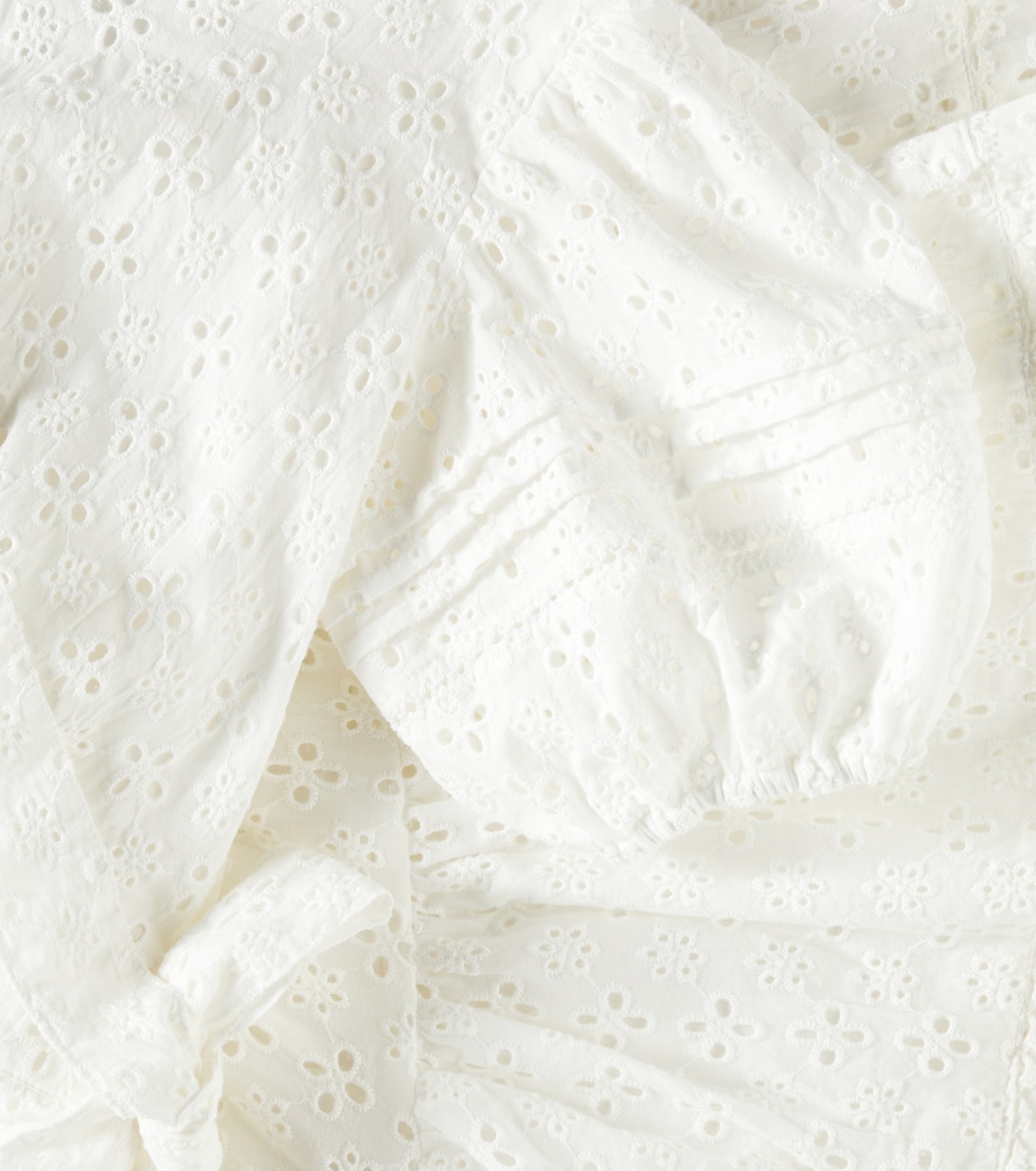 Платье из хлопка Chantal с вышивкой ришелье Poupette St Barth Kids, Natural White Plain — фото 3