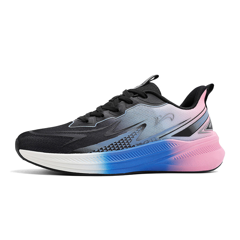 

K-bird Кроссовки K Bird с амортизацией, дышащие, легкие низкие повседневные беговые для мужчин черно-розовые, цвет Black/Pink