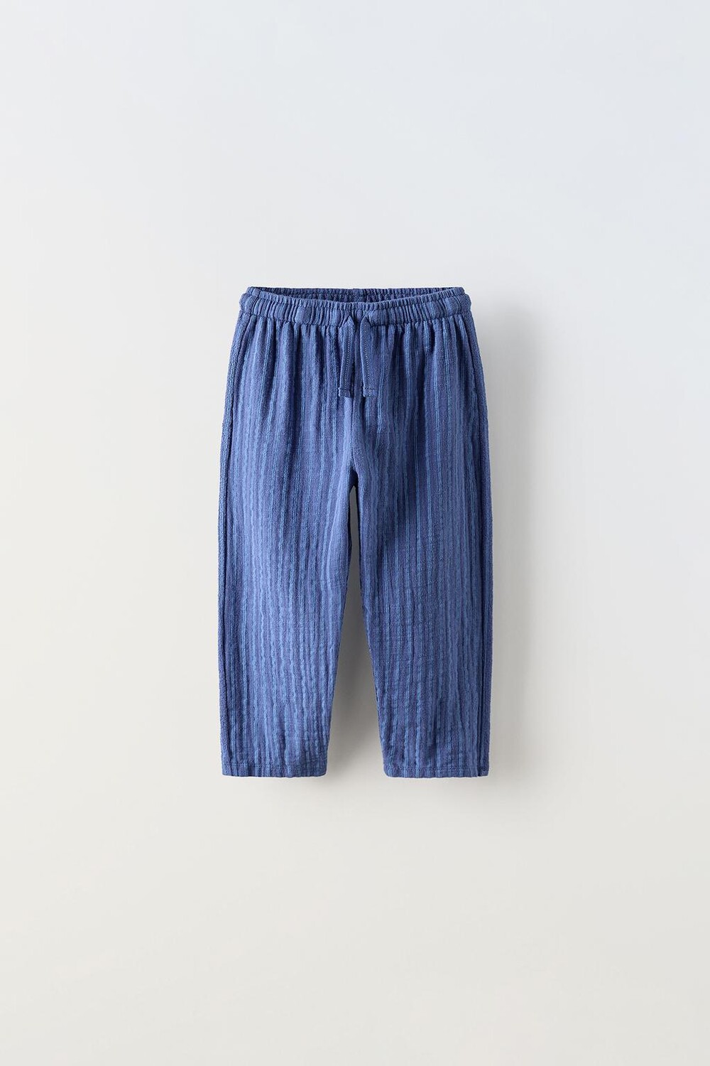 

Полосатые текстурные брюки из ткани ZARA, цвет blues