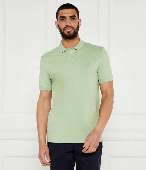 Рубашка поло Slim fit Boss Orange, зеленый