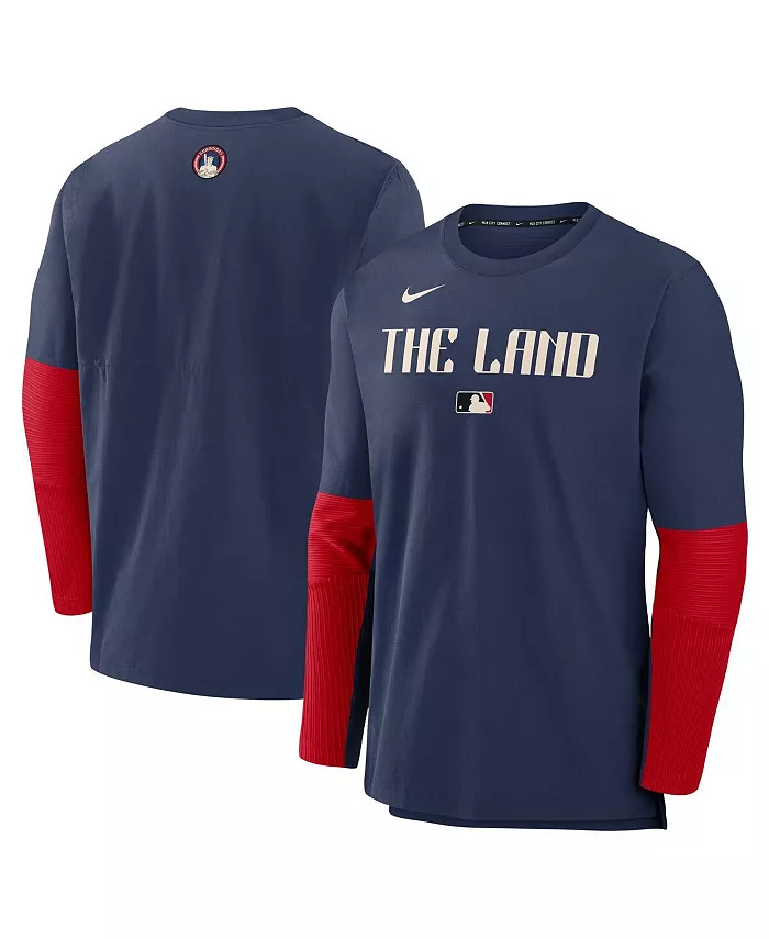 

Мужская синяя футболка Cleveland Guardians Authentic Collection City Connect с длинным рукавом, облегченная, трикотажная, для занятий спортом Nike