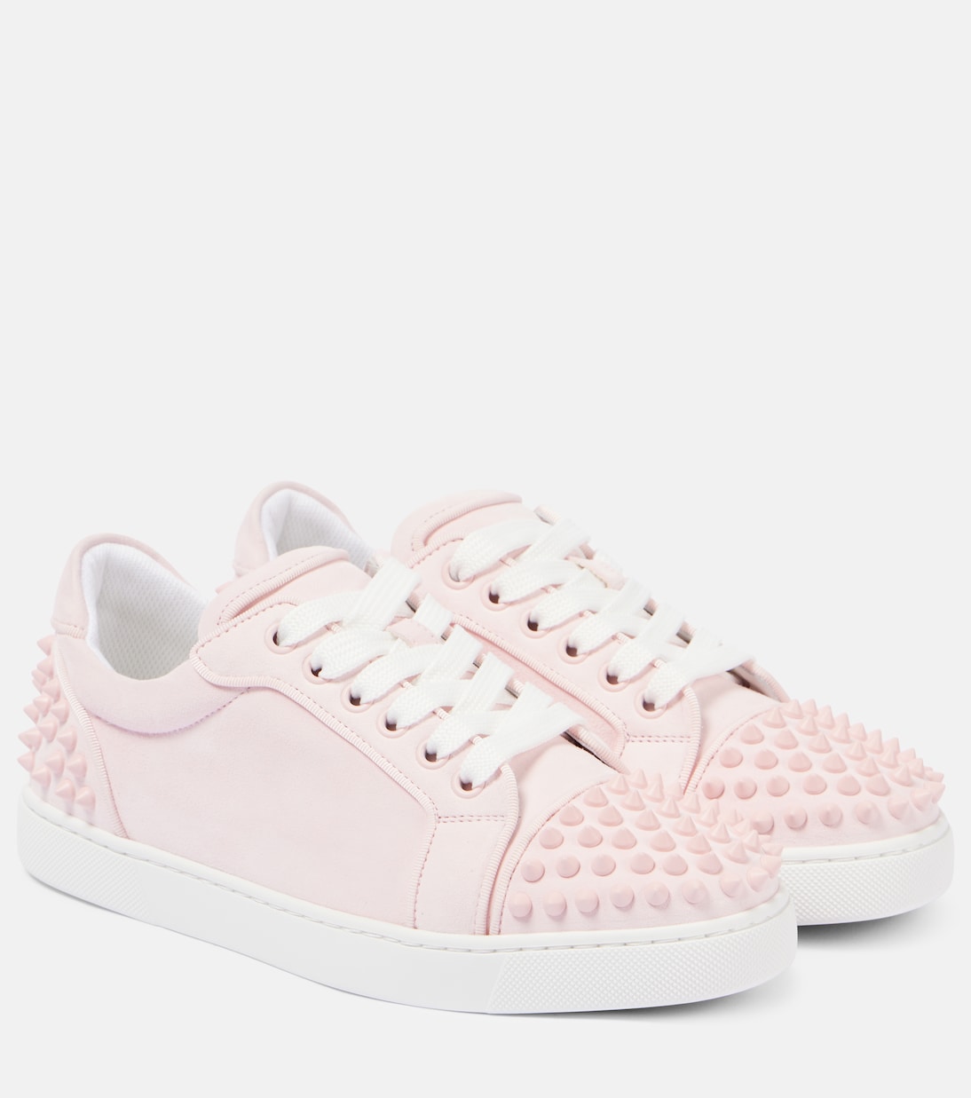 Кроссовки Vieira 2 из кожи с шипами Christian Louboutin, Poupee/Poupee Mat