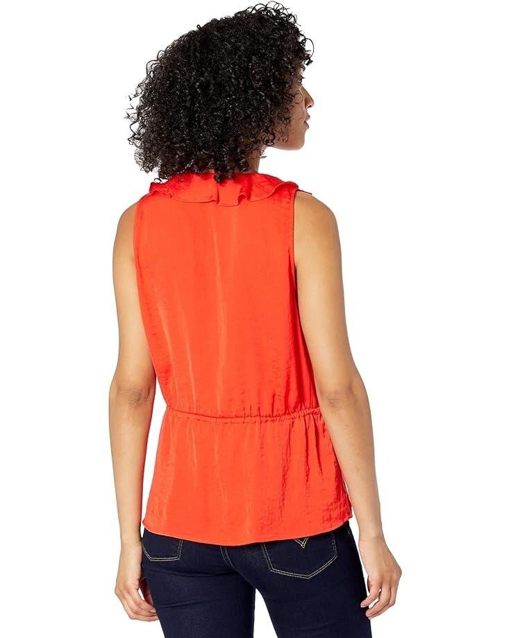 

Блуза Vince Camuto Sleeveless Ruffle Wrap Front Rumple Blouse, цвет Passion Fruit