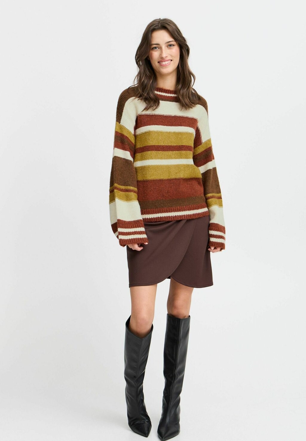 

Джемпер SANA STRIPED b.young, коричневый