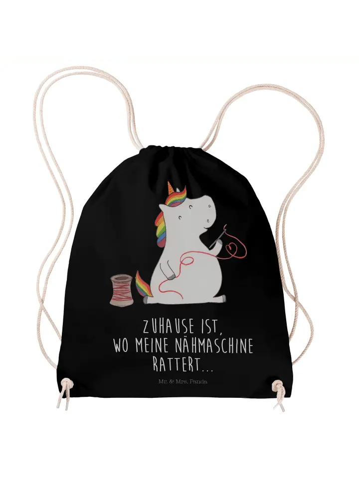 

Спортивная сумка Mr & Mrs Panda Sportbeutel Einhorn Näherin, черный