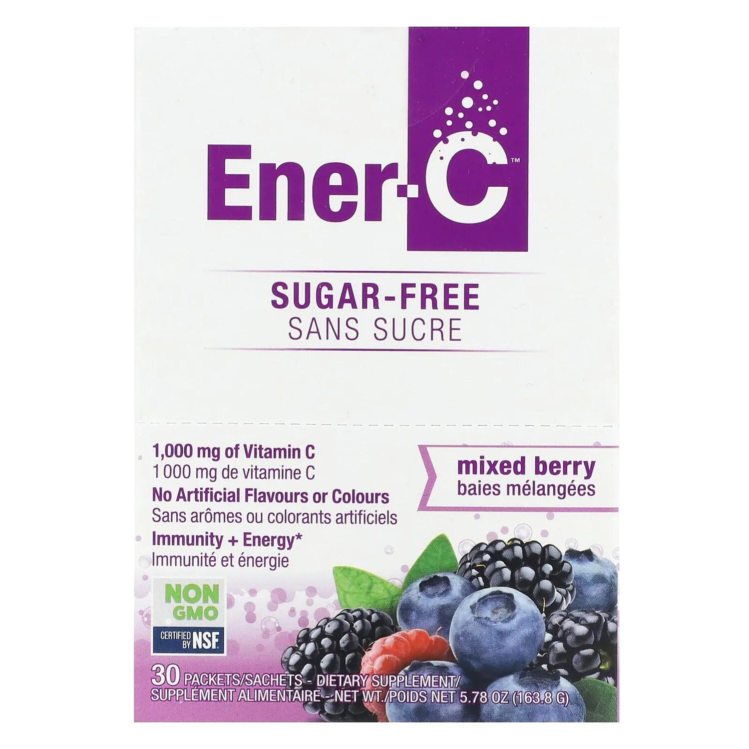 

Ener-C Vitamin C Multivitamin Drink Mix Surgar Free Mixed Berry 1,000 mg 30 Packets 0.2 oz (5.46 g) Each