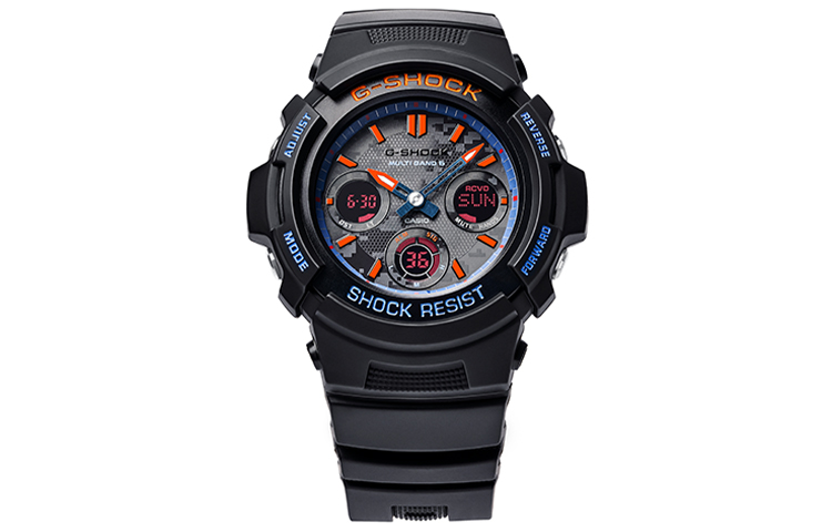 

CASIO Часы Men Black Watch, Red, Blue, Black Dial