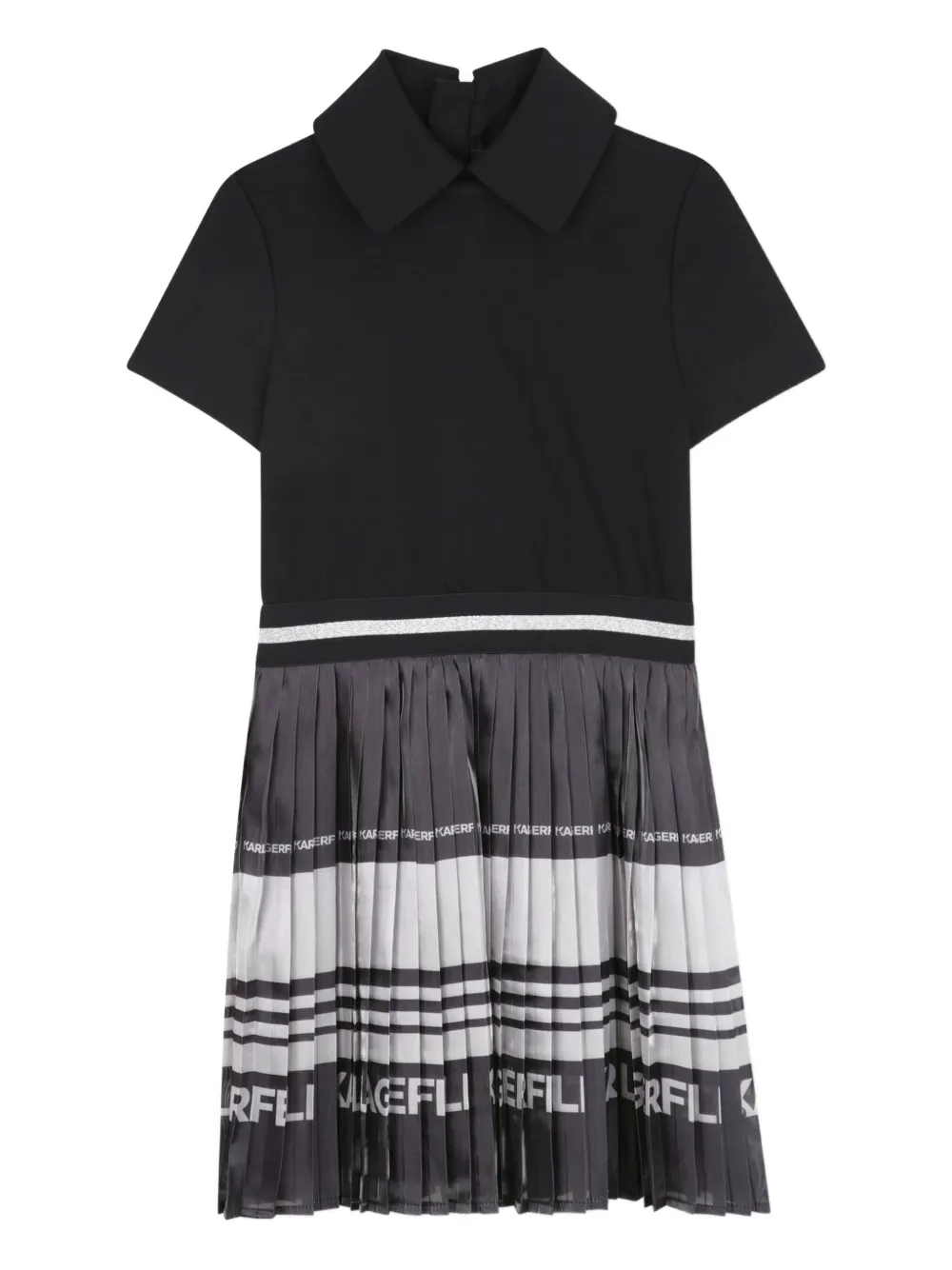 

Плиссированное платье в стиле колор-блок KARL LAGERFELD KIDS, черный