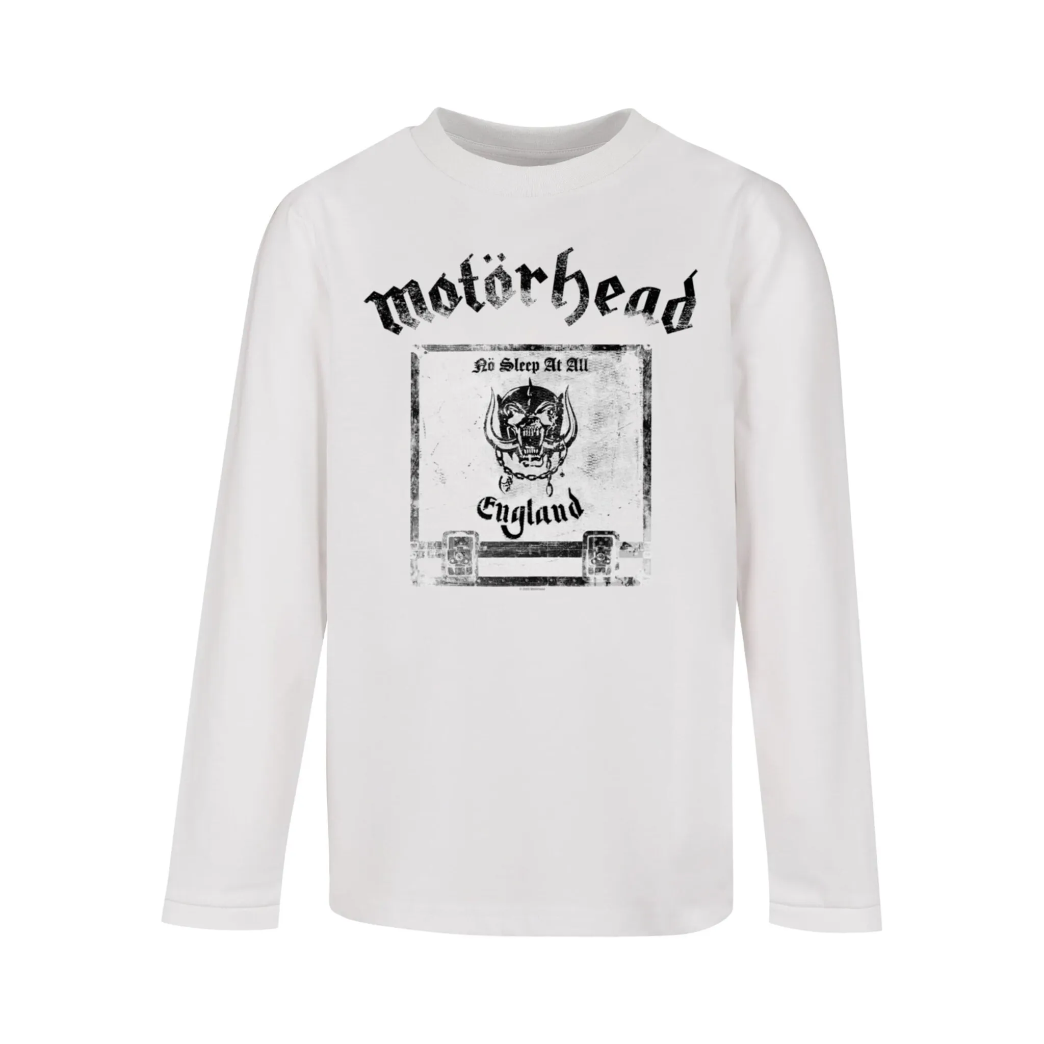 

Лонгслив с длинным рукавом «Merchcode Men's Kids Motorhead - No Sleep At All Longsleeve», белый