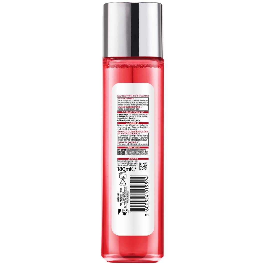 Скраб для лица revitalift 5% pure glykolsäure peeling toner Loreal Paris, объем 180 мл — фото 2
