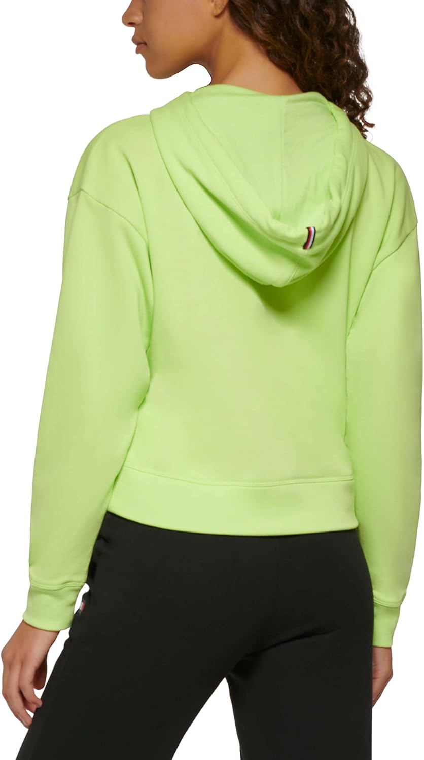 Женская толстовка Tommy Hilfiger Medium с логотипом, флагом, завязками и карманом, Sharp Green — фото 4