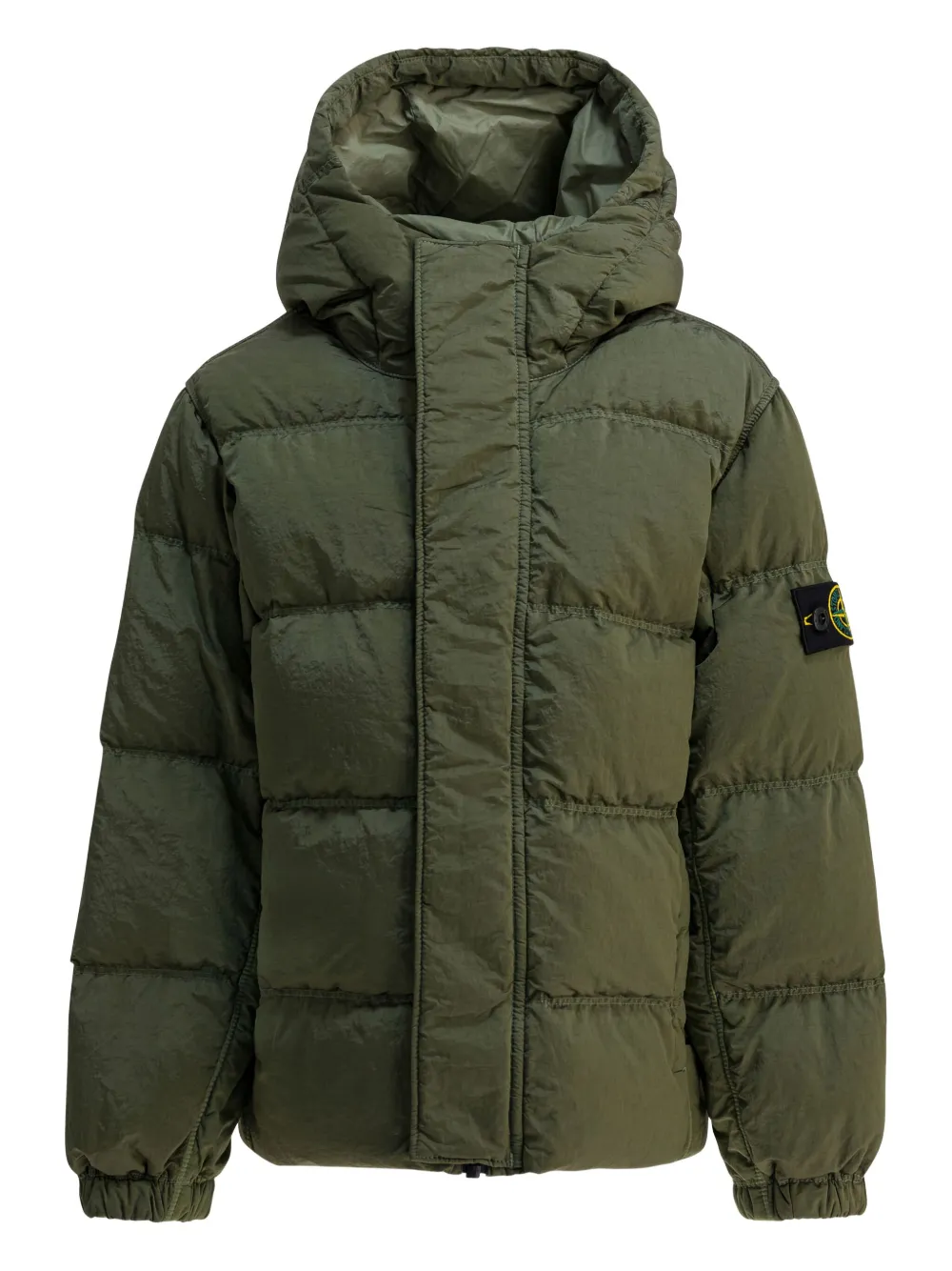 

Пуховик с капюшоном Stone Island Junior, зеленый