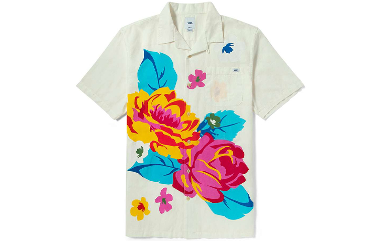 

Футболка унисекс Vans цвета экрю с принтом цветов и растений