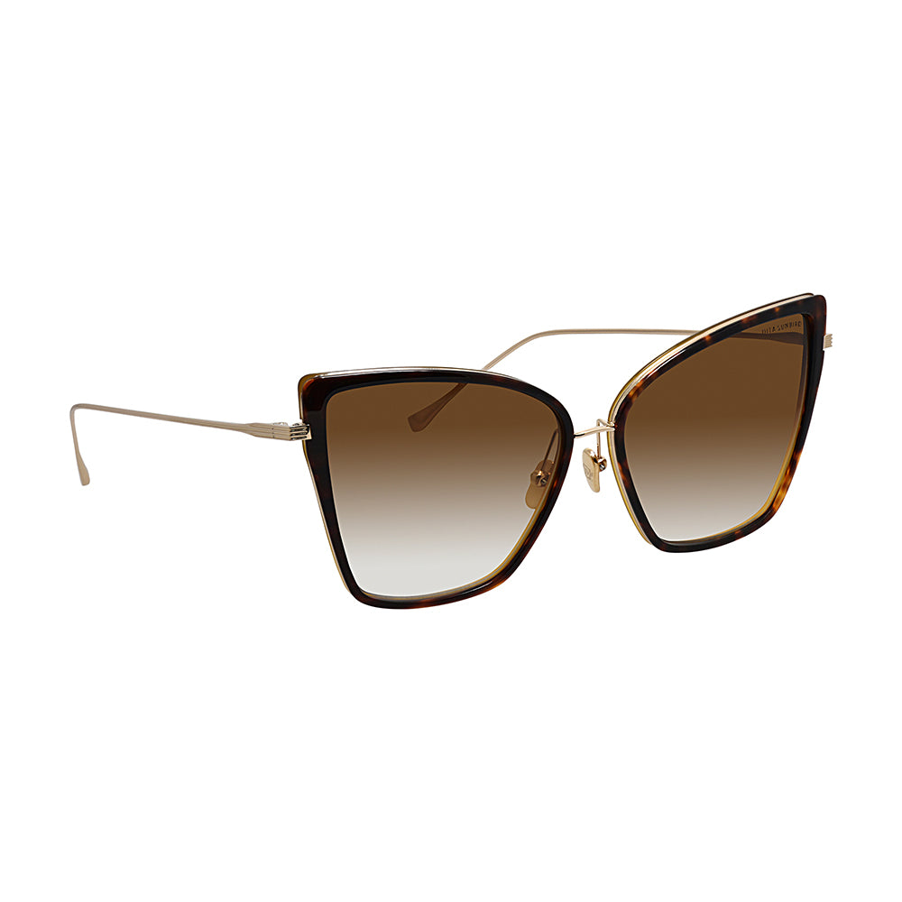 

Dita SUNBIRD DT 21013-B-TRT-GLD-59-Z женские солнцезащитные очки «кошачий глаз», цвет dark tortoise-coffee caramel