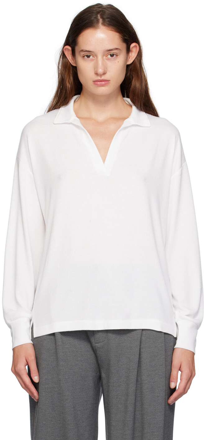 

Поло «The Knit V-Neck» rag & bone, белый