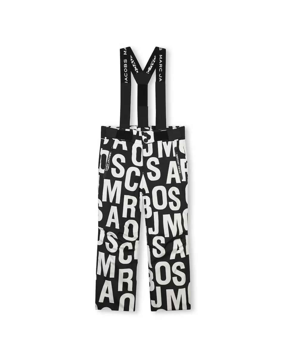 

Детские штаны с лыжным принтом и подтяжками Marc Jacobs, черный