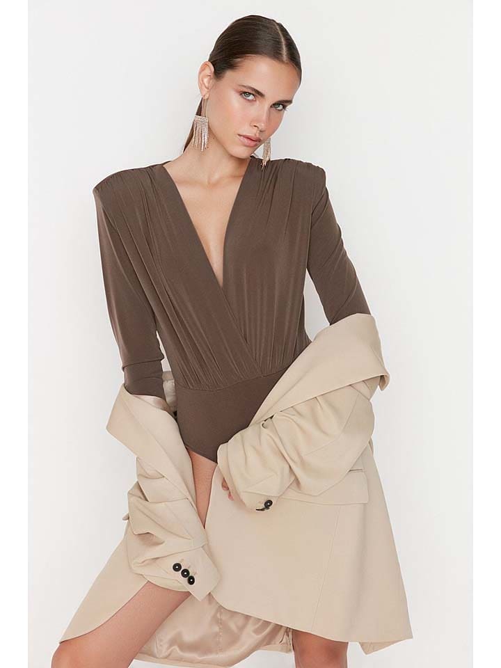 

Боди trendyol, коричневый