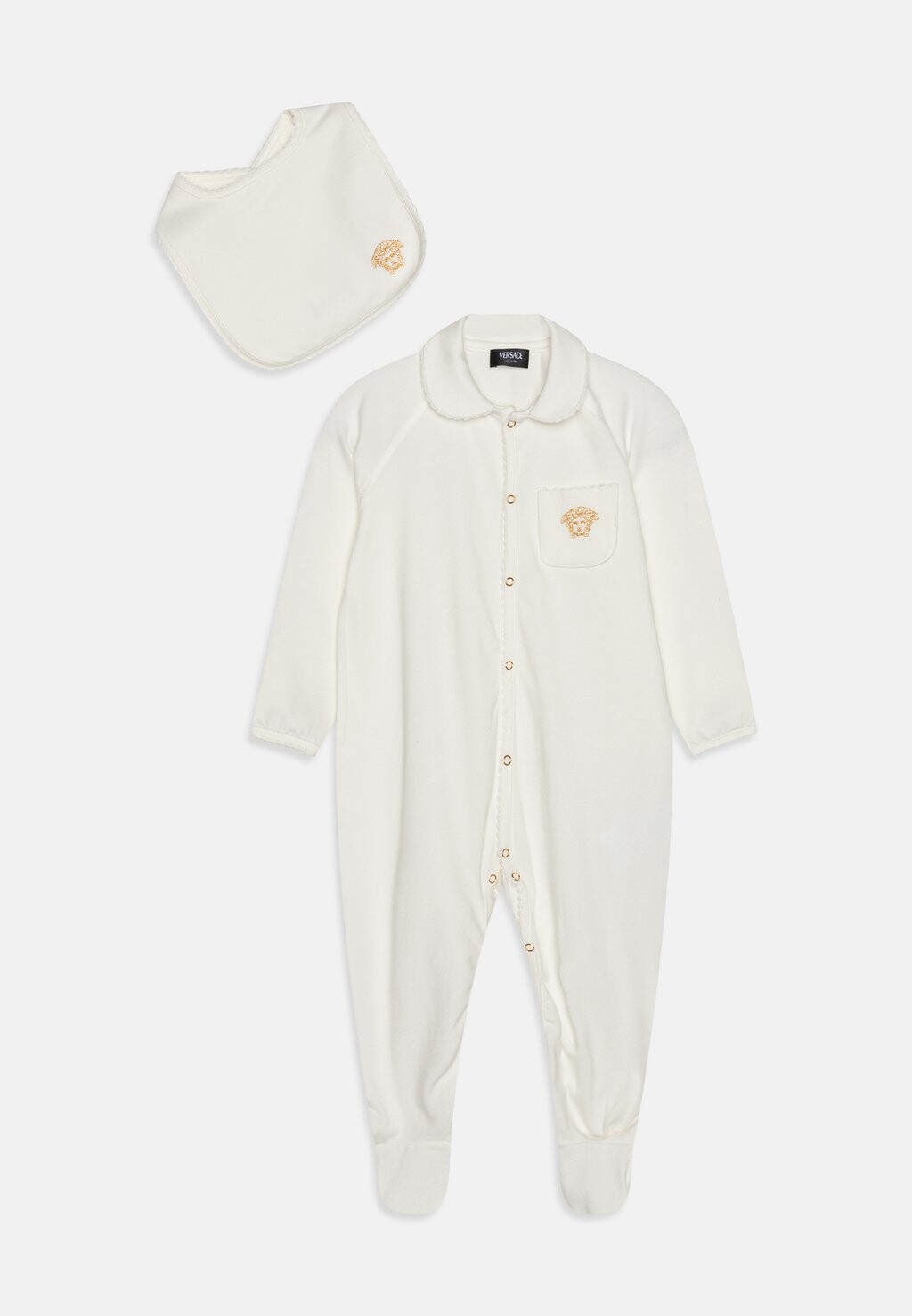 

Подарок на рождение GIFT 2 PIECES LOGO EMBROIDERY UNISEX SET Versace, цвет white/gold