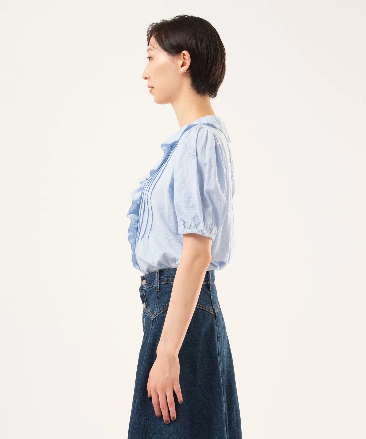Женская блузка с рюшами Levi's Giselle голубая — фото 2