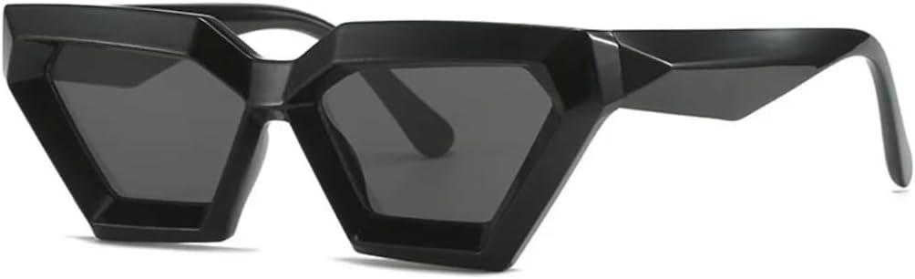 

Солнцезащитные очки для мужчин и женщин - защита UV400 - оправа "кошачий глаз" в маленькой оправе с цветными линзами для занятий спортом на открытом воздухе и вождения DSVIGF, Black