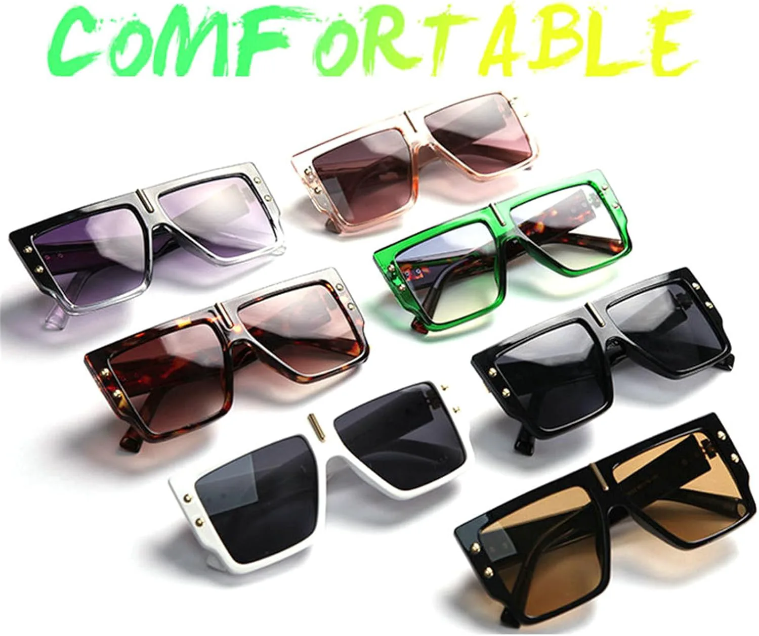 

Хелена Модные большие квадратные цельные солнцезащитные очки для женщин и мужчин в стиле ретро, ​​солнцезащитные очки для улицы UV400, зеленые очки helena, C4