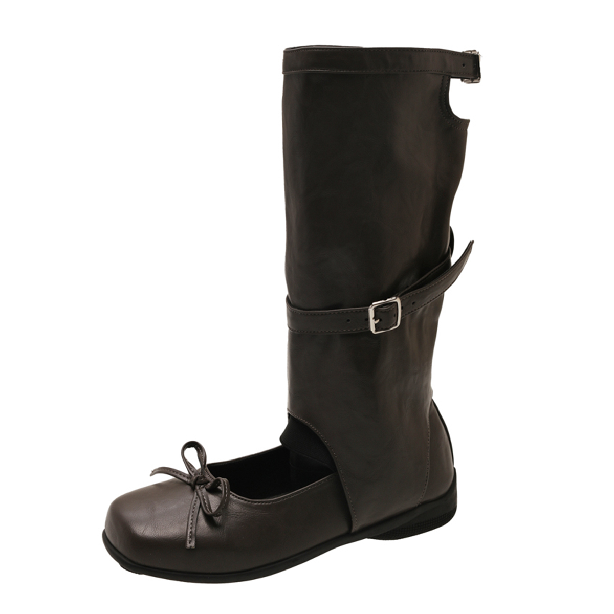 Сапоги женские кожаные серые Happy Fish, Leather Gray