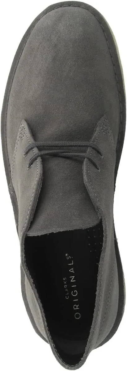 Ботинки Clarks Originals Desert Boot, мужские ботинки Desert Boots, ботинки на невысоком каблуке и ботинки, серые (замша wolf) — фото 2