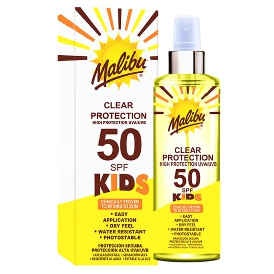 

Бесцветный спрей для детей, SPF50, 250 мл Malibu, Clear Protection