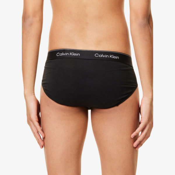 Трусы-бикини Calvin Klein Icon с логотипом, 3 пары, синий / белый / голубой — фото 3