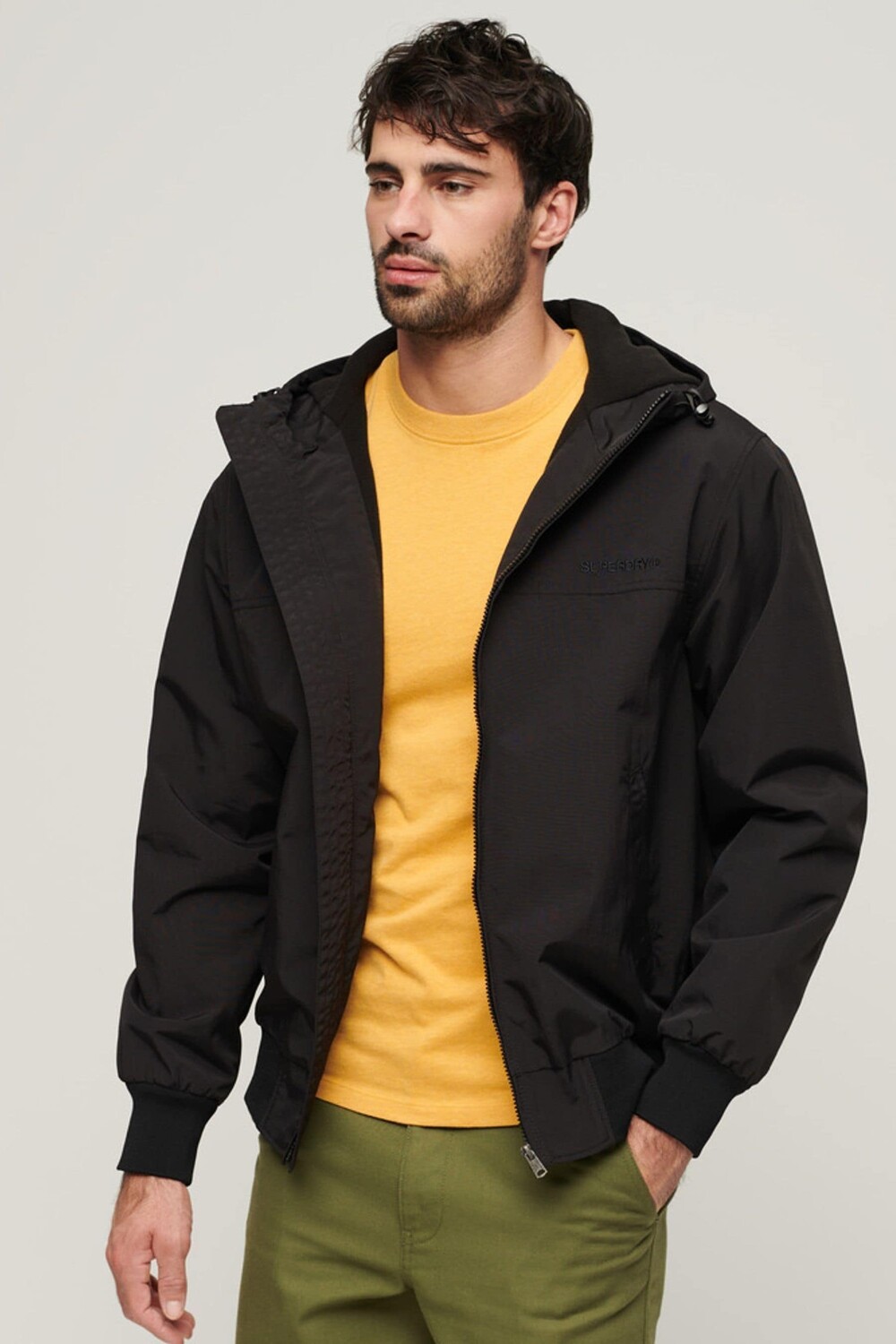 

Бомбер из нейлона с капюшоном Surplus Superdry, черный