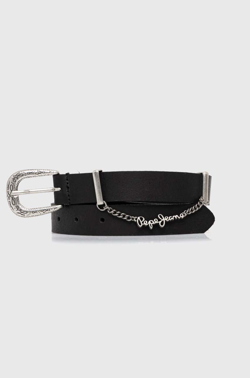 

Кожаный ремень Pepe Jeans LEIGHTON BELT, черный
