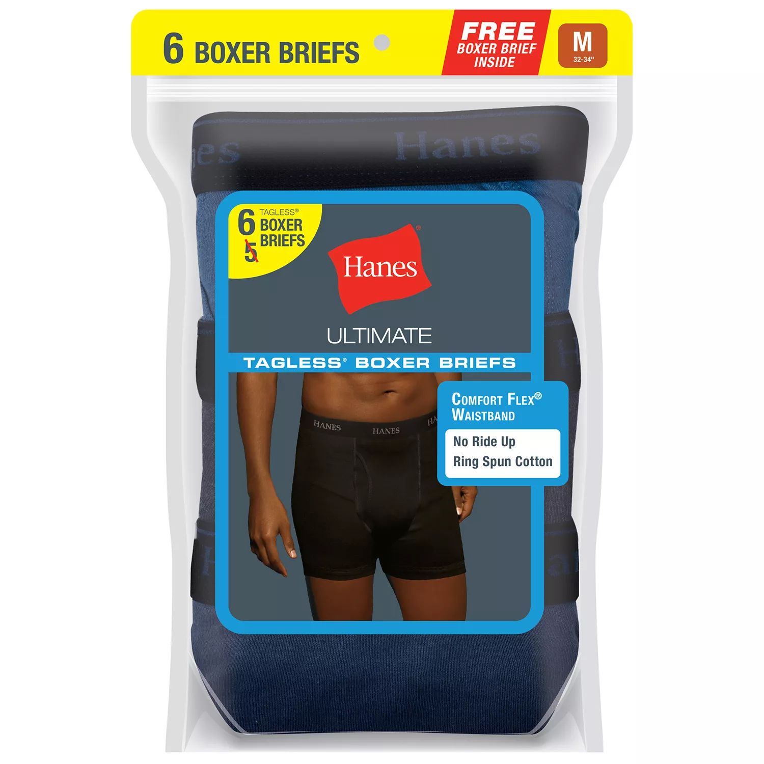 

Мужские трусы-боксеры Hanes Classics (5 шт. + 1 бонусные боксеры без бирки)