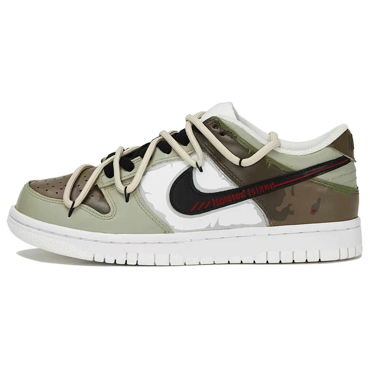 

Кроссовки Nike Dunk Skateboarding Shoes Women's Low-top Green/Brown, зеленый/коричневый/бежевый