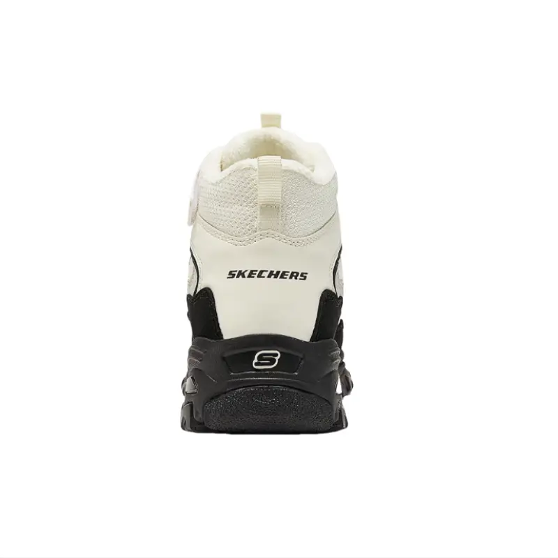Skechers Kids Противоскользящие и износостойкие теплые детские ботинки белого и черного цвета — фото 4