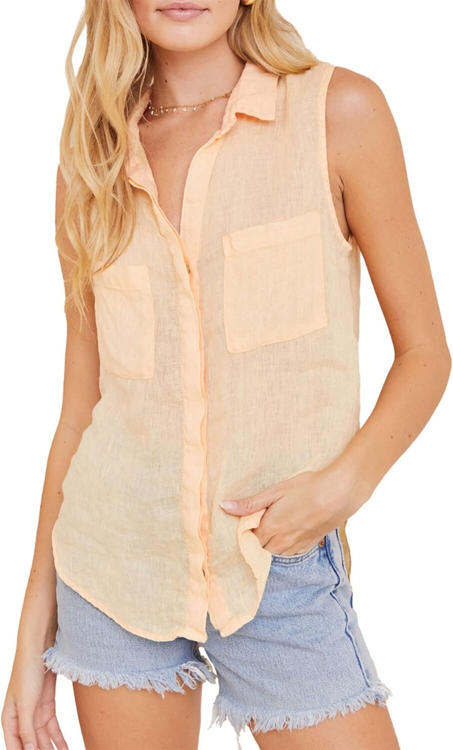 

Рубашка bella dahl Sleeveless Hipster Shirt, цвет Apricot Cream