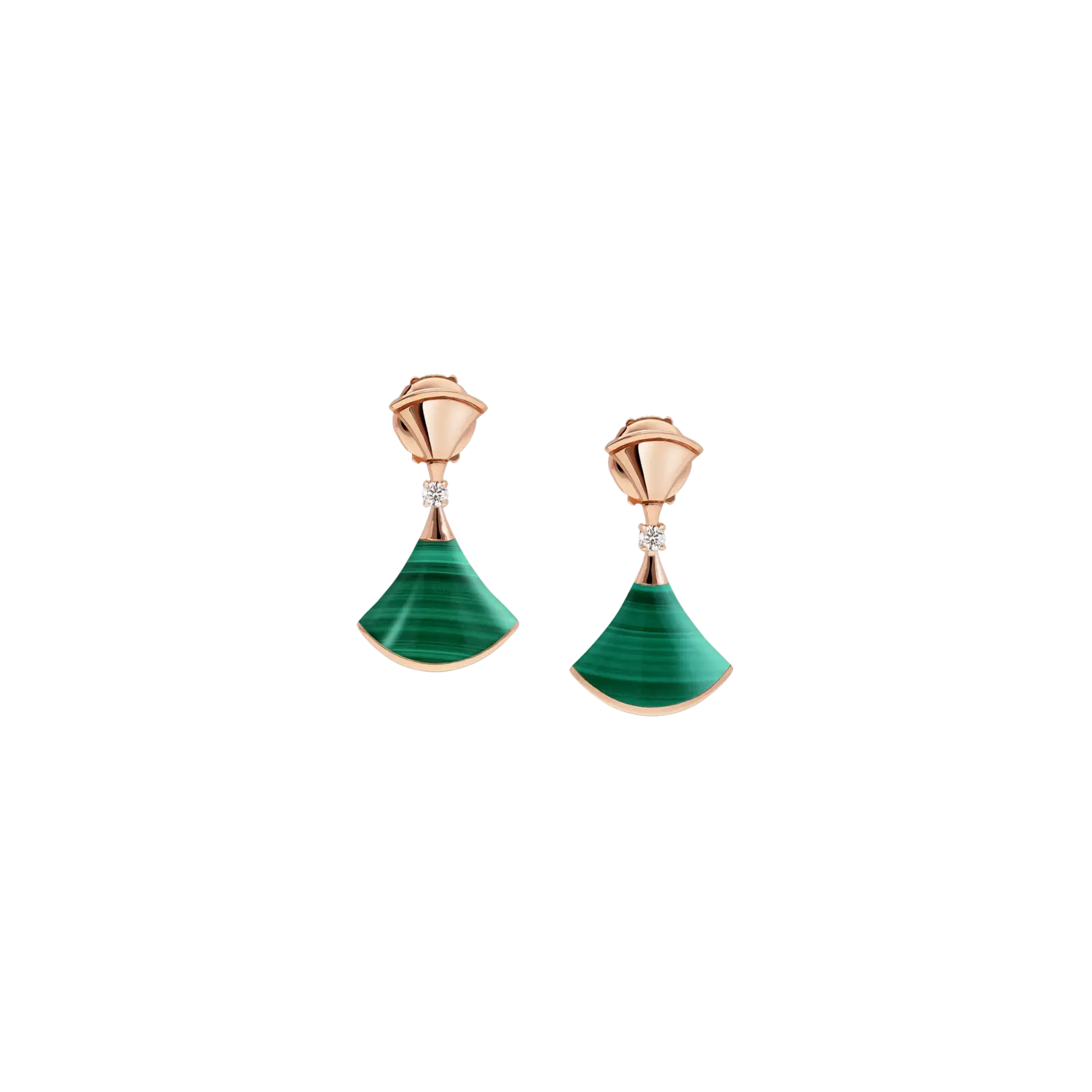 

Серьги divas' dream из розового золота с элементами малахита и бриллиантов Bulgari