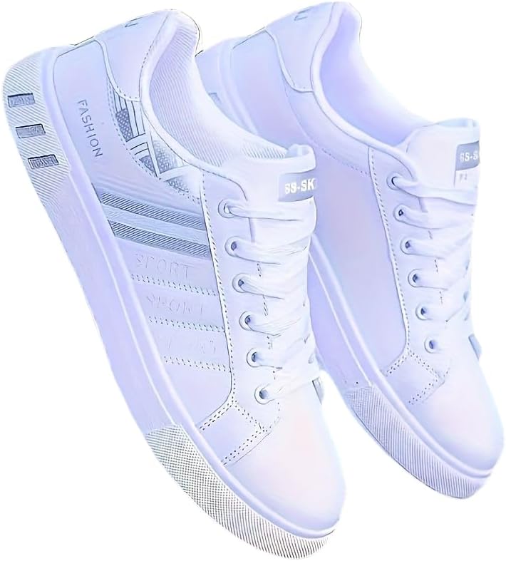 

Мужские кроссовки для скейтборда, легко очищаемые, с хорошим сцеплением, дышащие, на шнуровке, мужская обувь Hhhchpm, белый/серый