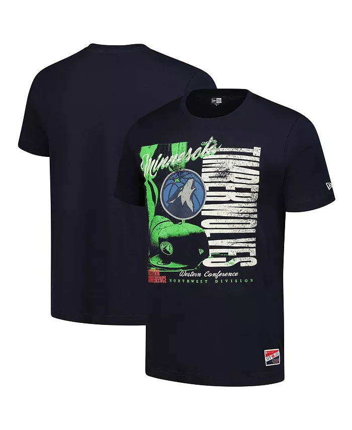 

Мужская футболка Minnesota Timberwolves в винтажном стиле с эффектом поношенности, цветовая гамма Vintage Color Pack, темно-синяя New Era